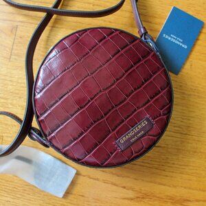Cole Haan Grand Ambition Circle Crossbody Winetasting Embossed Croc